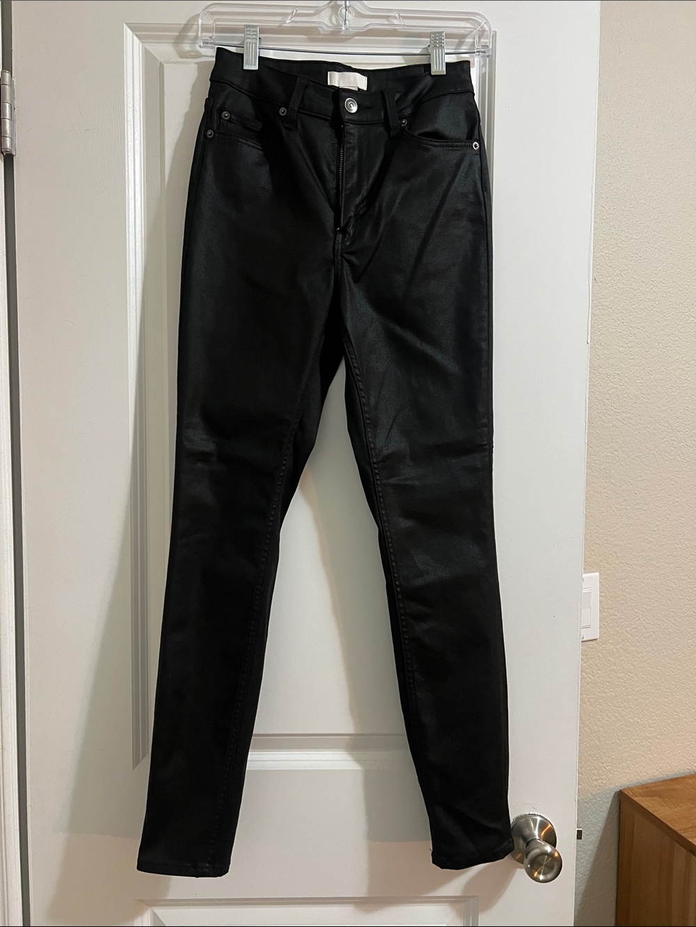H&M Black Skinny Coated Jeans